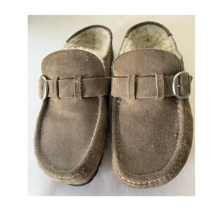 Birkenstock Buckley Suede Leather Shearling Lined Brown Slip On Comfort Size 41